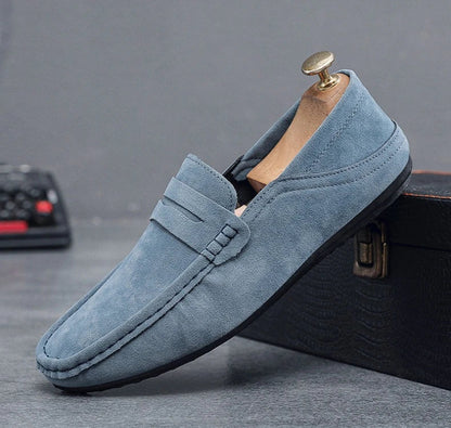 Novos Sapatos Masculinos de Primavera e Outono Estilo Social, Camurça, Sapatilhas Loafer, Couro Fosco Casual para Jovens