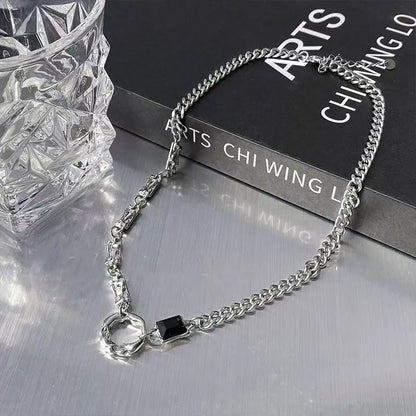 New Irregular Wave Shape Chain Men Necklace Advanced Sense Stainless Steel Figaro Cuban Chain Necklace For Men Women Jewelry