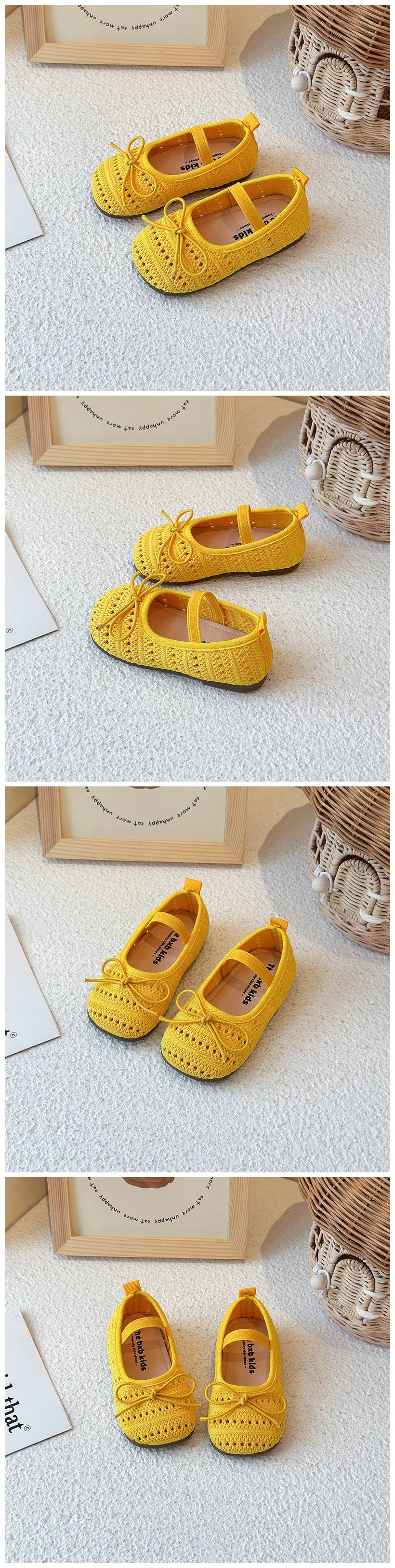 Kids Sandals for Girls Summer New Non-slip Sole Toddler Beach Vacation Shoes with Cute Bowtie Princess Ballet Mary Jane Flats