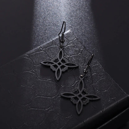 Witchcraft Witch Knot Necklace Irish Trinity Knot Triple Spiral Pendant Stainless Steel Ankh Cross Pentagram Amulet Jewelry