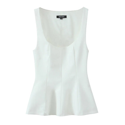 Women Sweet Elegant Tops Skirt Hem Halter Top New 2025 Fashion Spring Summer Romantic Casual Holidays Slim Tops