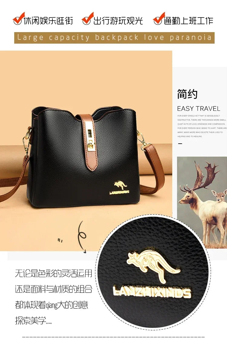 New High-quality Large Capacity PU Classic Women's Shoulder Bags 2025 Fashion Concise Light Luxury Versatile Style Crossbody Bag