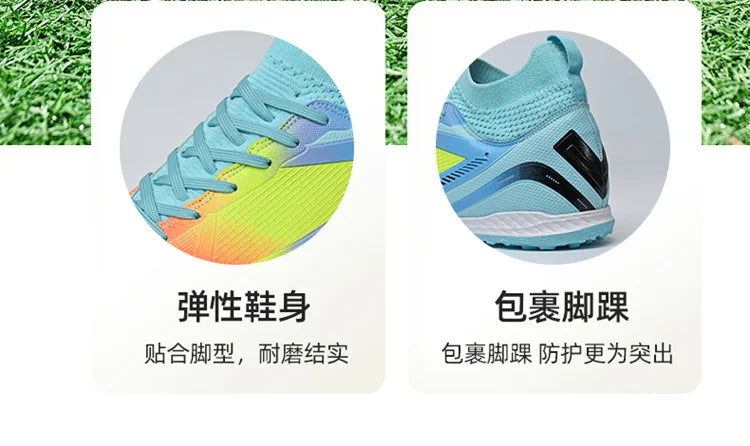 Mens Soccer Shoes TF/FG High Ankle Football Boots Kids Women Outdoor Sports Shoes Multicolor Training Match Athletic Sneakers