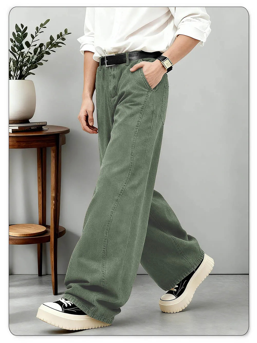 American Men's Retro Brown Ultra Baggy Wide Leg Jeans Street Casual Embroidery Oversized Men's Clothes Unisex Denim Pants