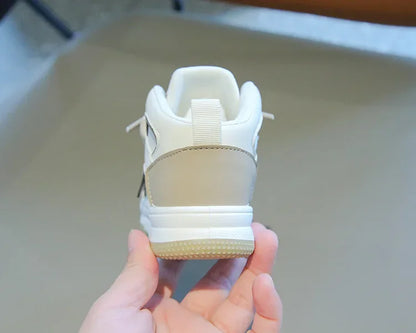 Children Tennis Shoes Spring Autumn Patchwork Leather Sports Shoes for Boy Girl Causal Versatile Kids Fashion Running Sneakers