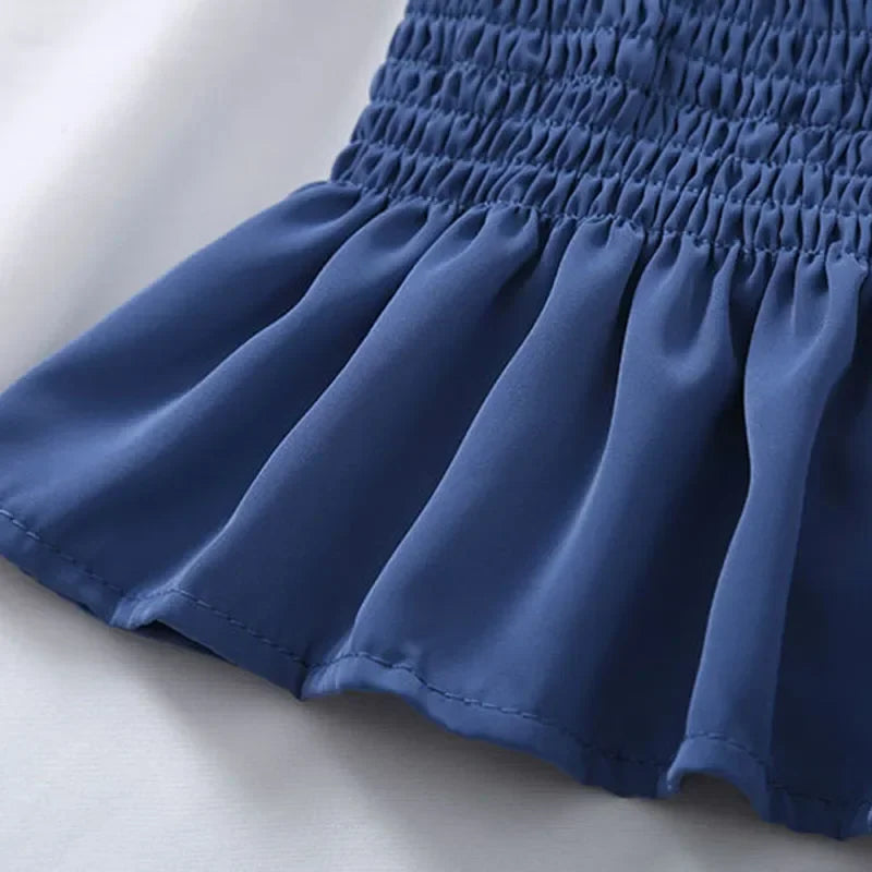 Short Chiffon Shirt Square Neck Top Puff Sleeve Design Women's Short Sleeve Thin Shirt  Womens Blouses Wholesale