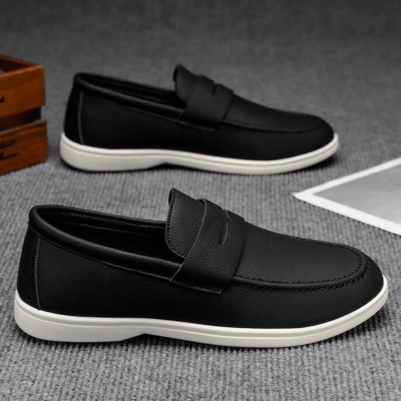 New British style breathable men's loafers fashion youth casual single shoes driving shoes