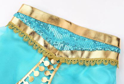 Aladding and the Magic Lamp Jasmine Fairy Costume Princess Dress up for Little Girl Fancy 2026 Halloween Carnival Cosplay Outfit