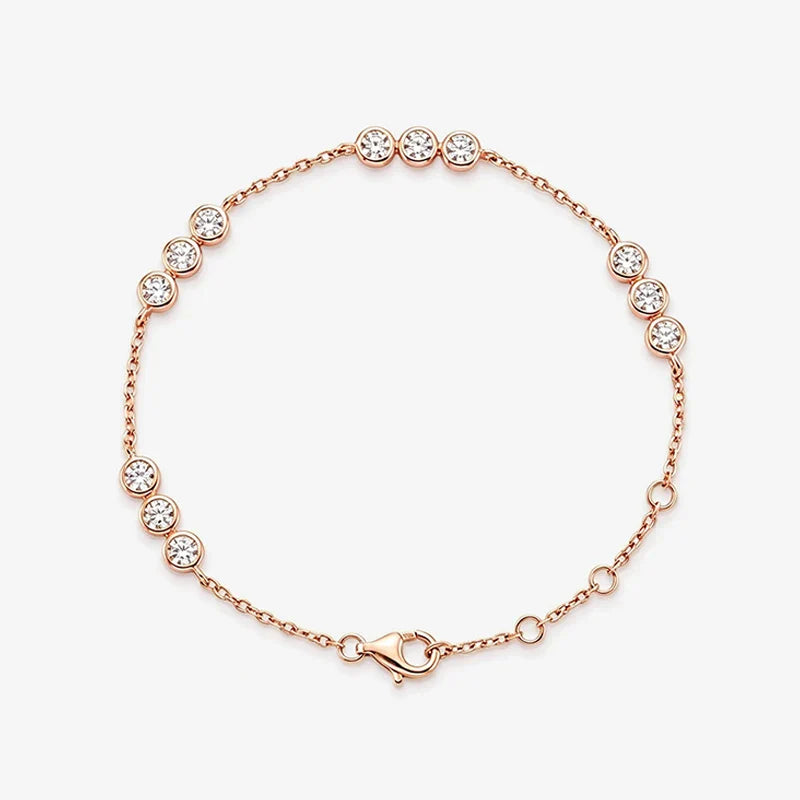 3mm Bubbles Adjustable Real All Moissanite Bracelets for Women Men Classic Lab Diamond Chain S925 Sterling Silver Jewelry