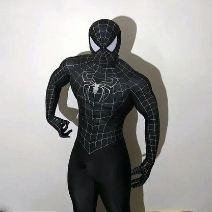 Black Spider Man Toby Costume Slim Fit Jumpsuit Cosplay Superhero Expedition Costume Superhero Zhentai Halloween Party Gifts