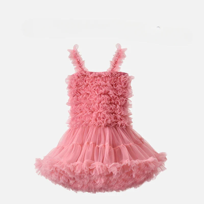 Fluffy Rabbit Skirt Girl Baby Dress Super Immortal Cake Fluffy Gauze Birthday Party Children's Princess Dress Summer