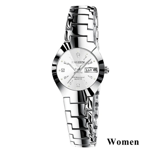 Relogio Feminino Couple Watch Men Quartz watch for Lovers Luxury Womens wristwatch Stainless Steel Waterproof