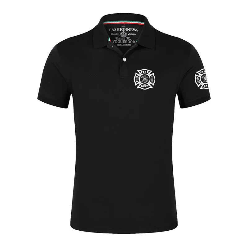 Firefighter Rescue Team Printing Fashion 2023 New Men's Summer Solid Color Short Sleeves Comfortable T-Shirts Polo Shirt Tops