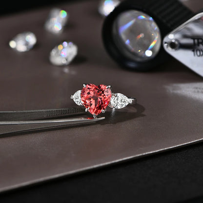 4CT Heart Cut Moissanite Ring 10*10mm D Color 925 Sterling Silver Solitaire Ring Engagement Wedding Jewelry Top Quality