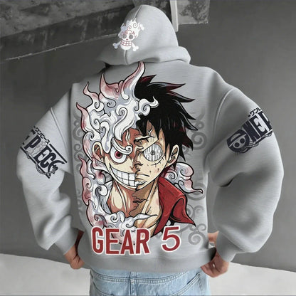 Anime Hoodie Men Women One Piece Luffy Gear 5 Nika Streetwear Casual Pullover Sweatshirt Long Sleeve Tops Autumn Winter Fashion