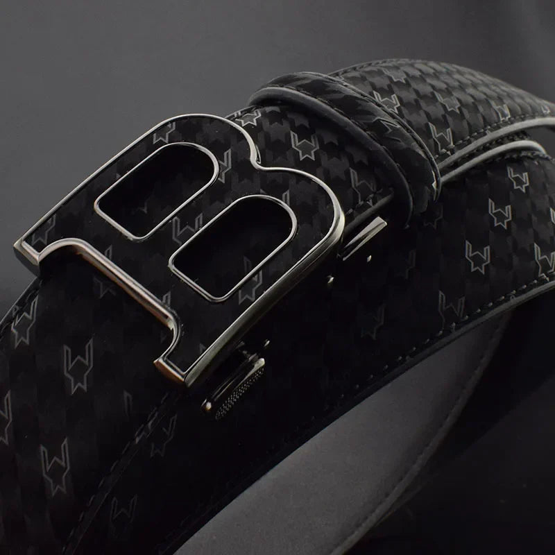 High Quality Automatic Buckle belts men Golden buckle fashion Waist Strap genuine leather Cowskin cintos masculinos B letter