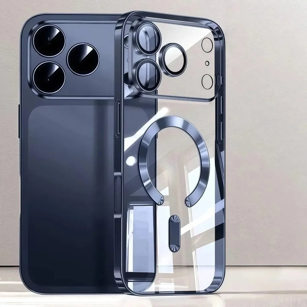 Magsafe Magnetic Plating Phone Case For iPhone 17 Air Pro Max 17Pro Bumper Case For iPhone17 Pro Max Clear Back Cover