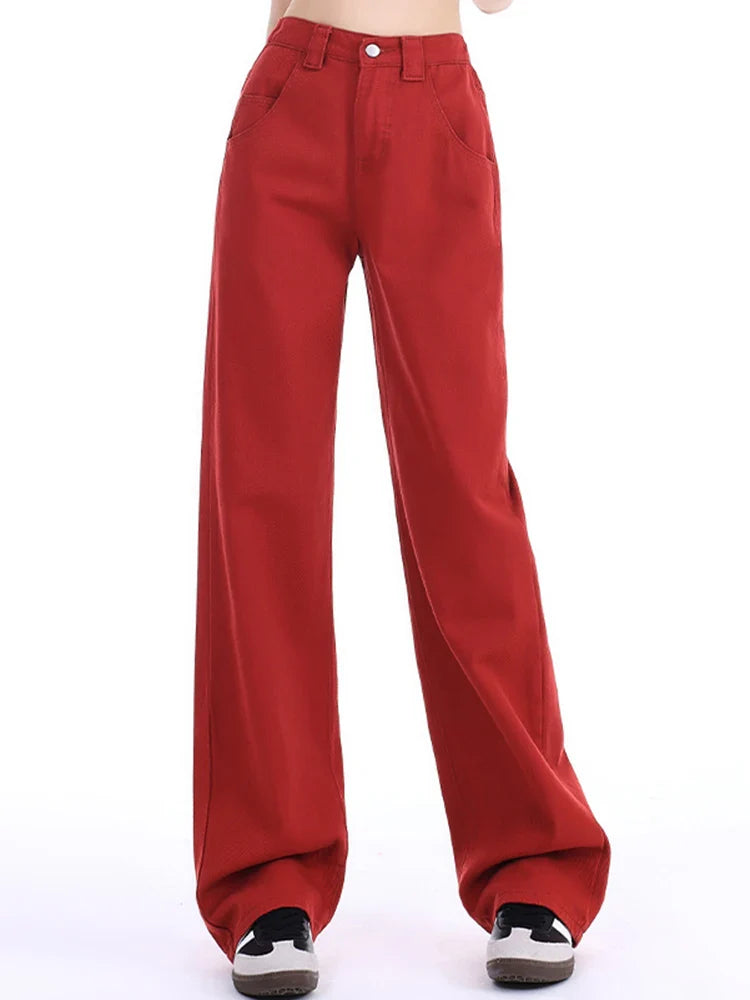 Women High Waist Jeans Female High Street Denim Pants