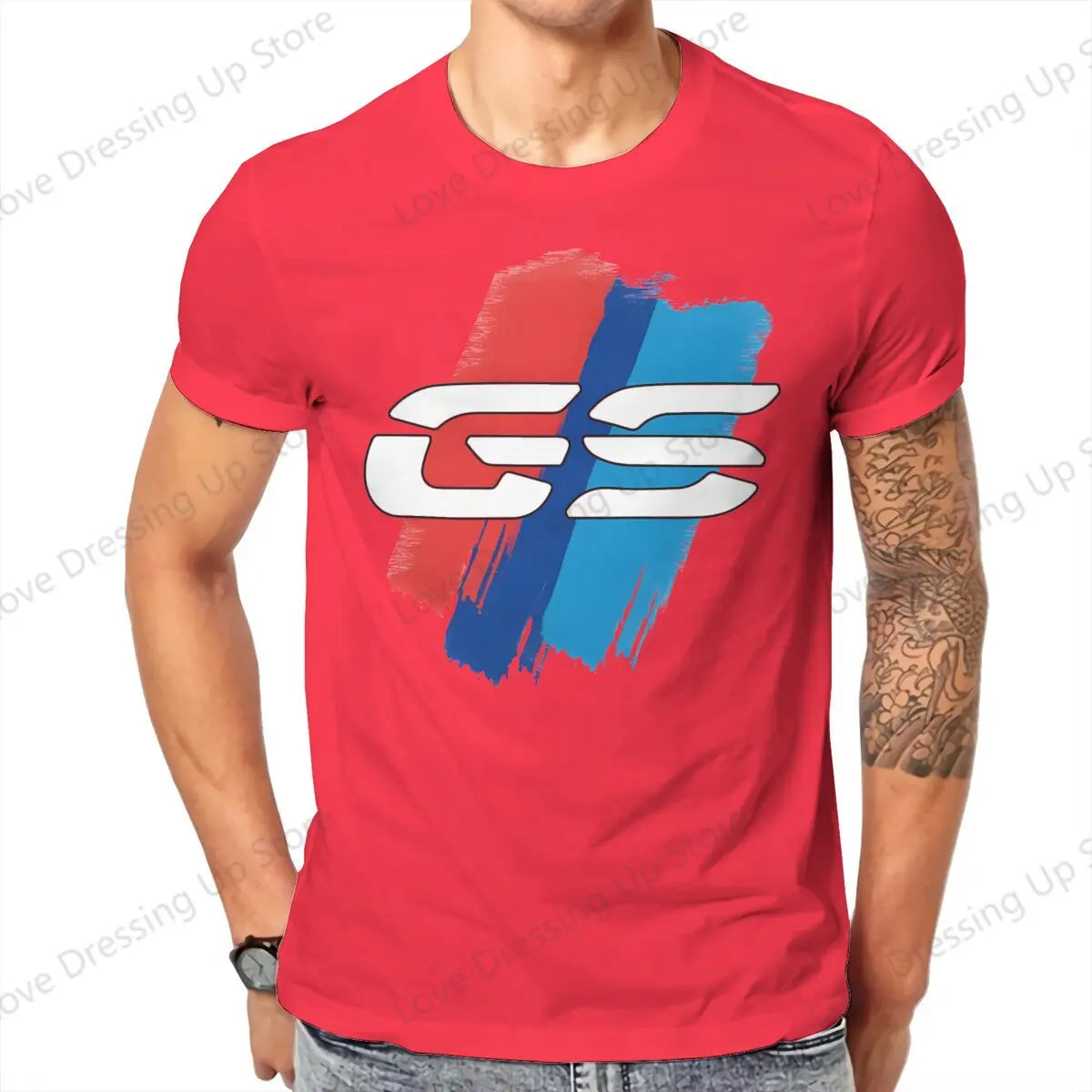 GS Motorcycle T Shirt Grunge Men Tees Summer Clothing COTTON Crewneck TShirt