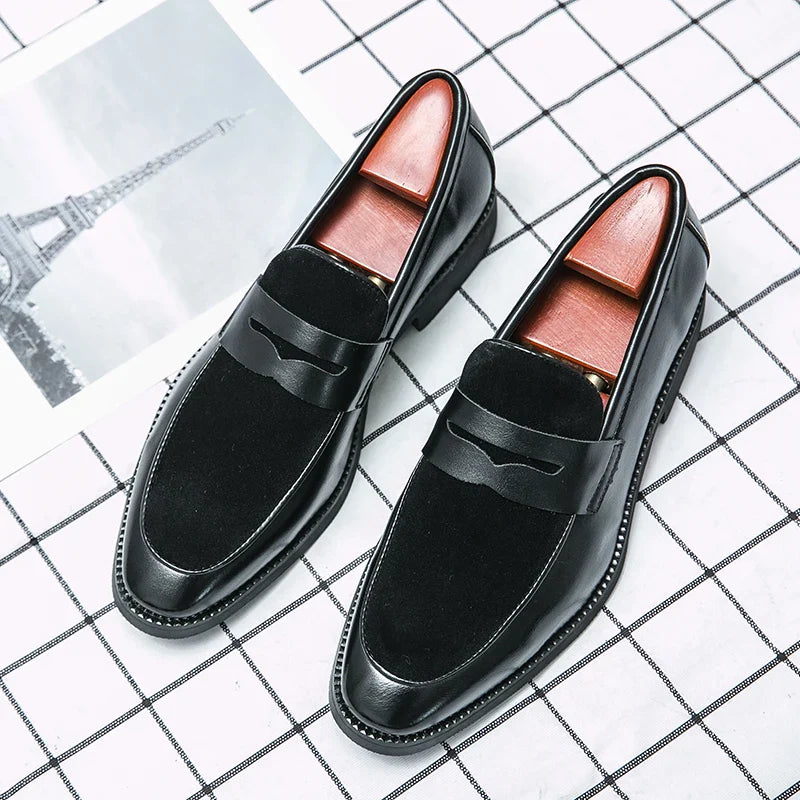 Mens Leather Designer Brand Casual Classic for Men Smile Breathable Office Loafers Formal Business Footwear Dress Shoes Flats 48