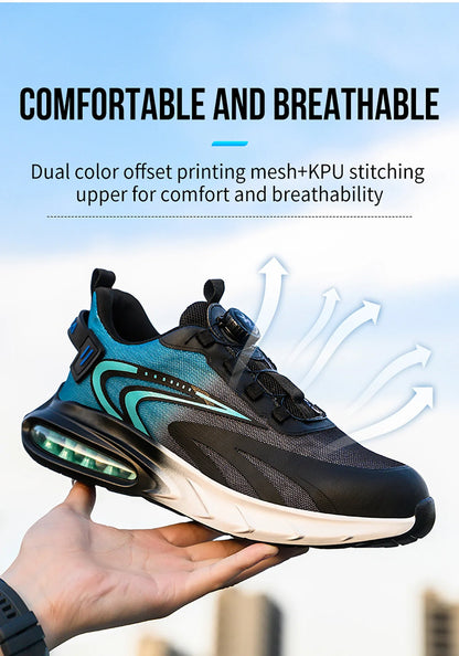 Rotating buckle lightweight and breathable work shoes, protective shoes, industrial safety, puncture resistant steel toe shoes