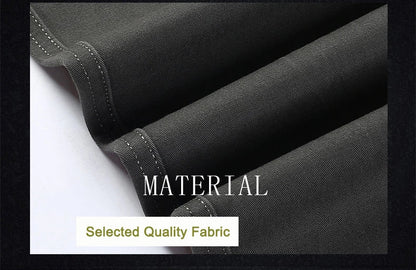 Men's 100% Cotton Summer Autumn Casual Pants Fashion Solid Black Khaki Gentle Thicken Trousers Brand Smart Suit Pant GOZBKF