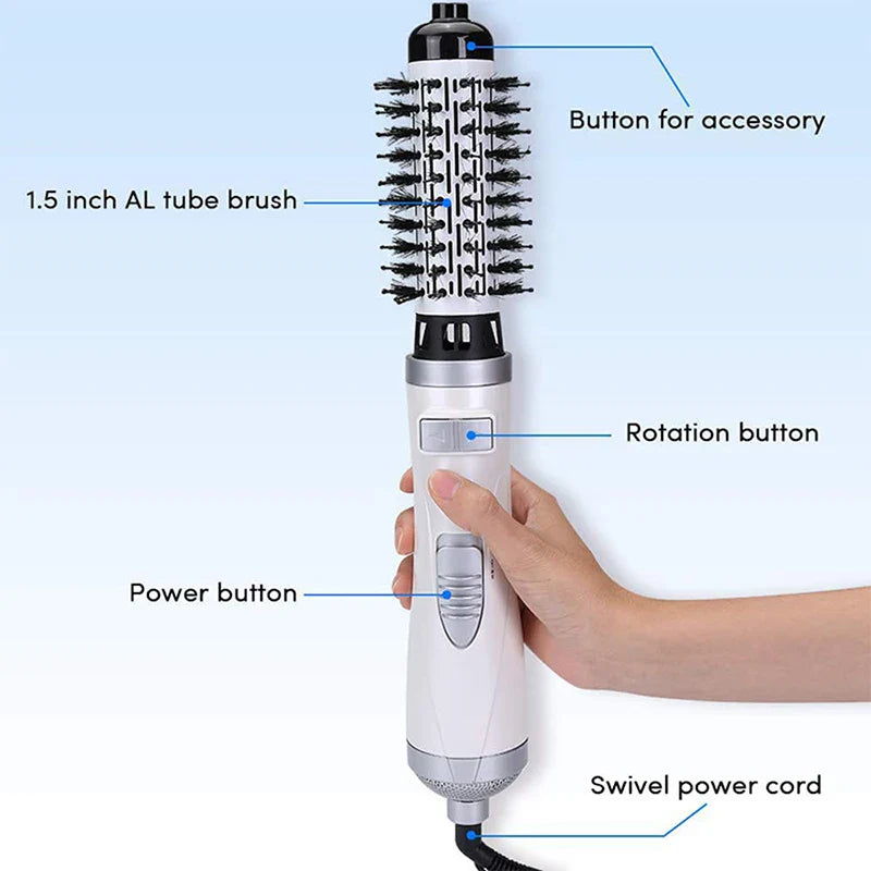 Negative Ionic Blow Hair Dryer Hot Air Brush Hair Straightening Comb Curling Iron Multifunctional 3-In-1 Automatic Hot Air Comb