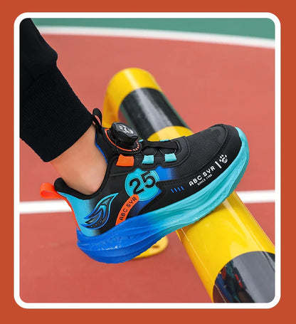Children‘s Breathable Basketball Shoes Non-slip Sports Training Shoes Outdoor Lace-up Boys Girls Jogging Sneakers Athletic Shoes