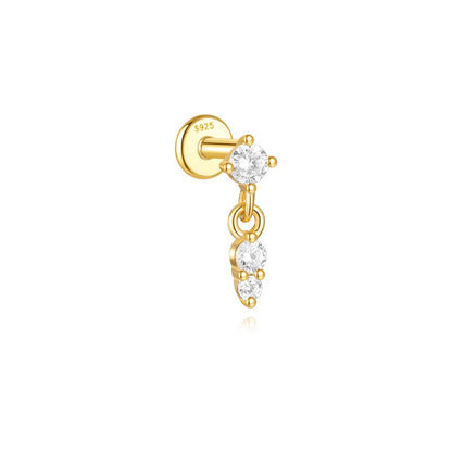 Heart Round Ball Flat Helix Piercing Earring 925 Sterling Silver Ear Studs Geometric Zircon Exquisite Trinket Studs Aretes