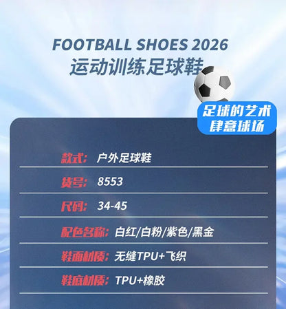 Men High Top Soccer Cleats Firm Ground Stud Sole Breathable Wear Resistant Outdoor Lawn Match Training Football Shoes