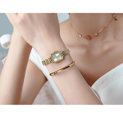 Watch For Women  Women's Stainless Steel Band Luxury Gift Watch Dual-Layer Dial Fashion Montre JA-771