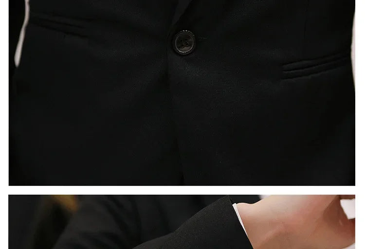 Western-Style Men's Suits Cross-Border Wholesale New Arrival Slimming Three-Piece Set Korean Version Business Professional Gown