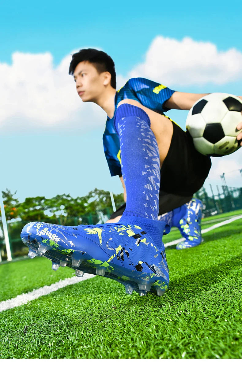 Double Star 2026 New High-Top Soccer Shoes, AG Long Studs, for Teens, Primary School Students, Adults & Kids, Professional Match