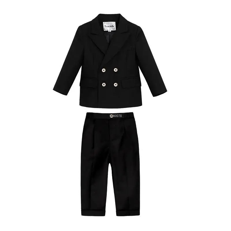 Flower Boys Wedding Suit Children Photography Dress Kids Stage Performance Formal Blazer Suit Baby Birthday Ceremony Costume