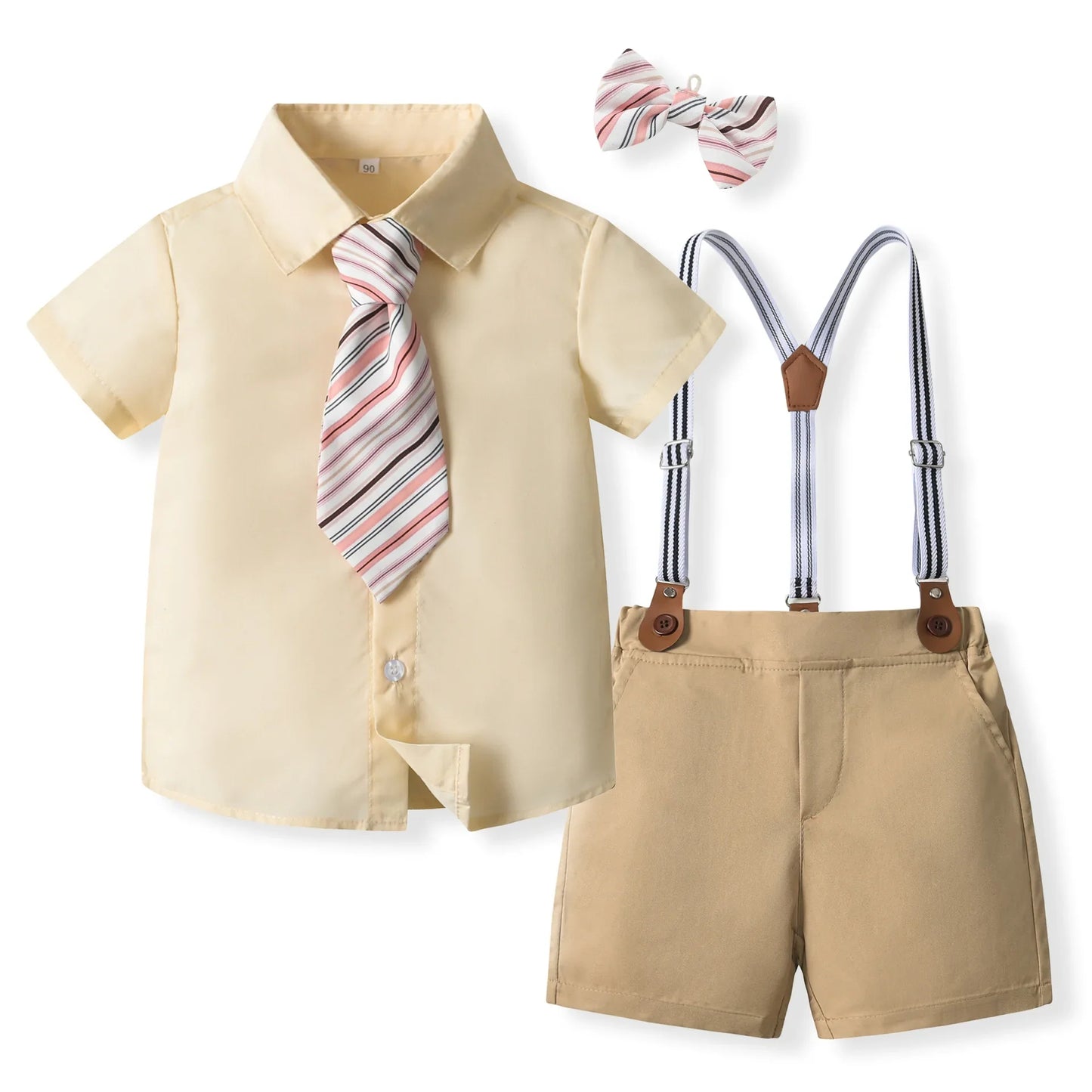 Kids Boys Formal Birthday Outfit Suit Toddler Gentleman Wedding White Shirt 1-7 Years Baby Pants Boys Ceremony Outfits