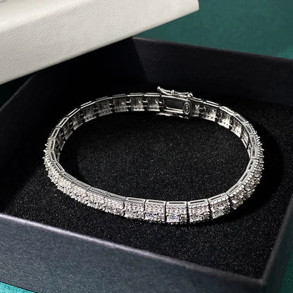 GRA Certified Full Moissanite Diamond Tennis Bracelet D Color For Woman Man 925 Silver Couple Chain Bangle Bracelets Gift