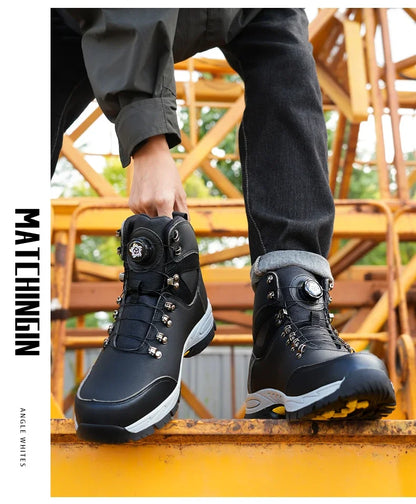 Puncture-Proof Protective Shoes Work Boots Tactical Boots Rotating Button Safety Shoes Men Work Sneakers Indestructible Shoes