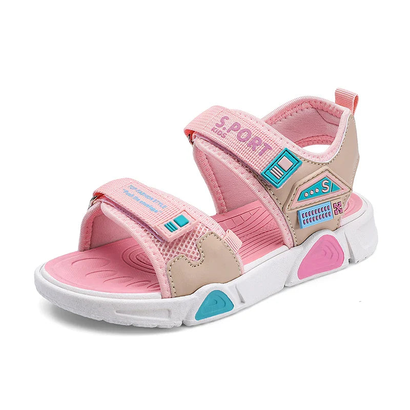 Children's sandals cartoon soft-soled non-slip boys' sandals in summer hook and loop fashion girls' sandals 4-10 years old 38