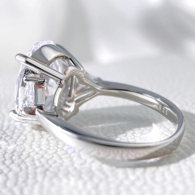 9CTTW Doveggs Full Moissanite Rings for Women Wedding Luxury Lab Diamond Jewelry S925 Sterling Silver Plated 18k Ring