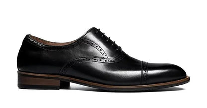 High Quality Genuine Leather Formal Shoes For Men New Style Carved Pattern Lace-up Three-joint Oxford Wedding Dress Shoes