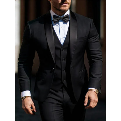 Men's 3pcs Suit Set Jacket Vest Pants, Prom Party Wedding Business Suits for Men мускульный костюм wedding suits for men