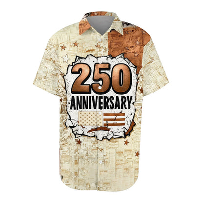 Patriotic American Flag Print Mens 250 Years of Freedom Raglan T Shirt Waffle V Neck Short Sleeve Casual Tops