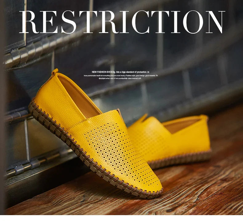 Fashion Men's Driving Shoes Handmade Leather Men Loafers Soft Breathable Men's Casual Shoes