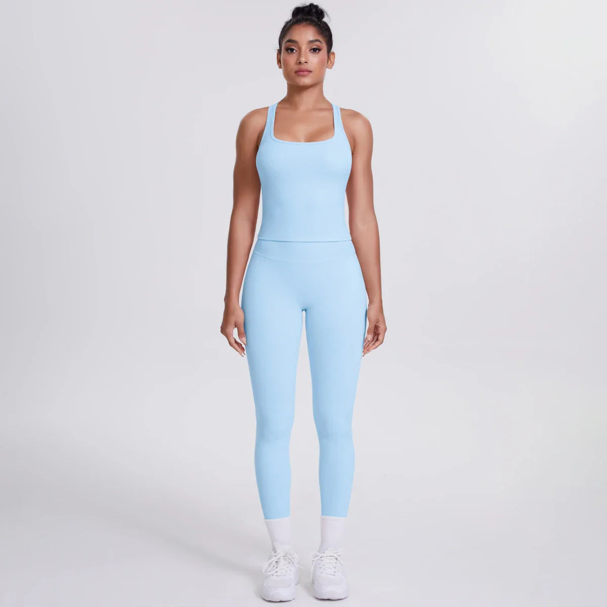 Yoga Top Set Fitness Gym Suit Training Sleeveless Sport Gym Tops Crossover Back Sports Underwear Tummy Control Slimming