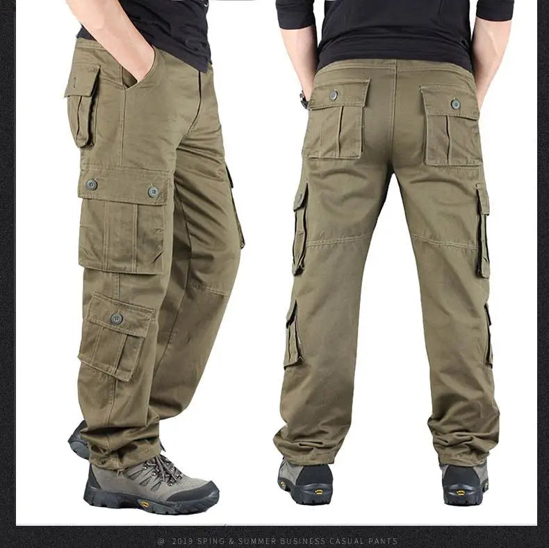 Men Pants Tactical Camouflage Overalls High Quality Cotton Multi-Pocket Trousers Sports Training Work Pants Joggers Men Clothing