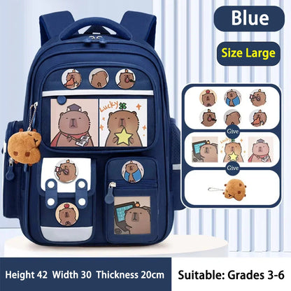 School Bag Waterproof Backpack Large Capacity Alleviate Burden Protecting Spine Widen Straps Backpack for Students Gift