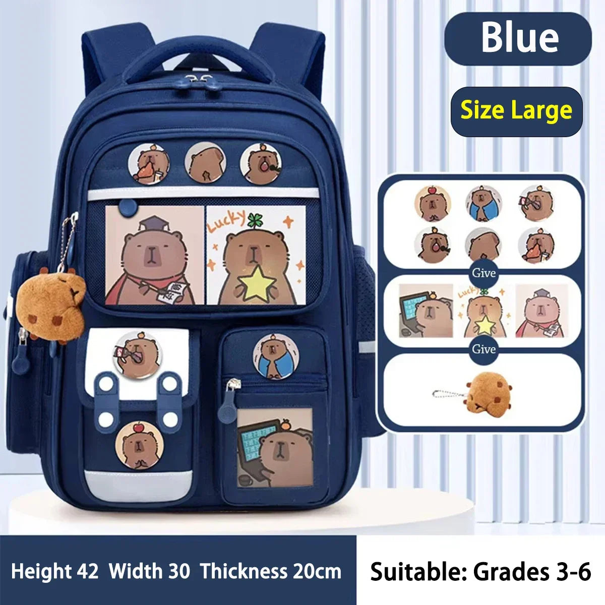 School Bag Waterproof Backpack Large Capacity Alleviate Burden Protecting Spine Widen Straps Backpack for Students Gift