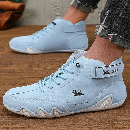 Sapatos Masculinos Casuais da Moda Cano Baixo Respiráveis Confortáveis de Amarrar Modernos Leves Planos para Ciclismo e Caminhada