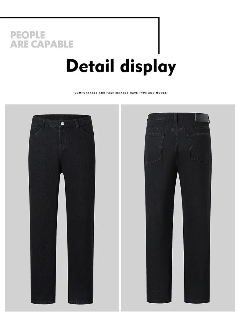 Autumn Jeans Men Black Casual Baggy Trousers Classic Straight Comfortable Wide Denim Trousers  Men Clothing