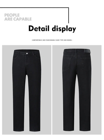 Autumn Jeans Men Black Casual Baggy Trousers Classic Straight Comfortable Wide Denim Trousers  Men Clothing